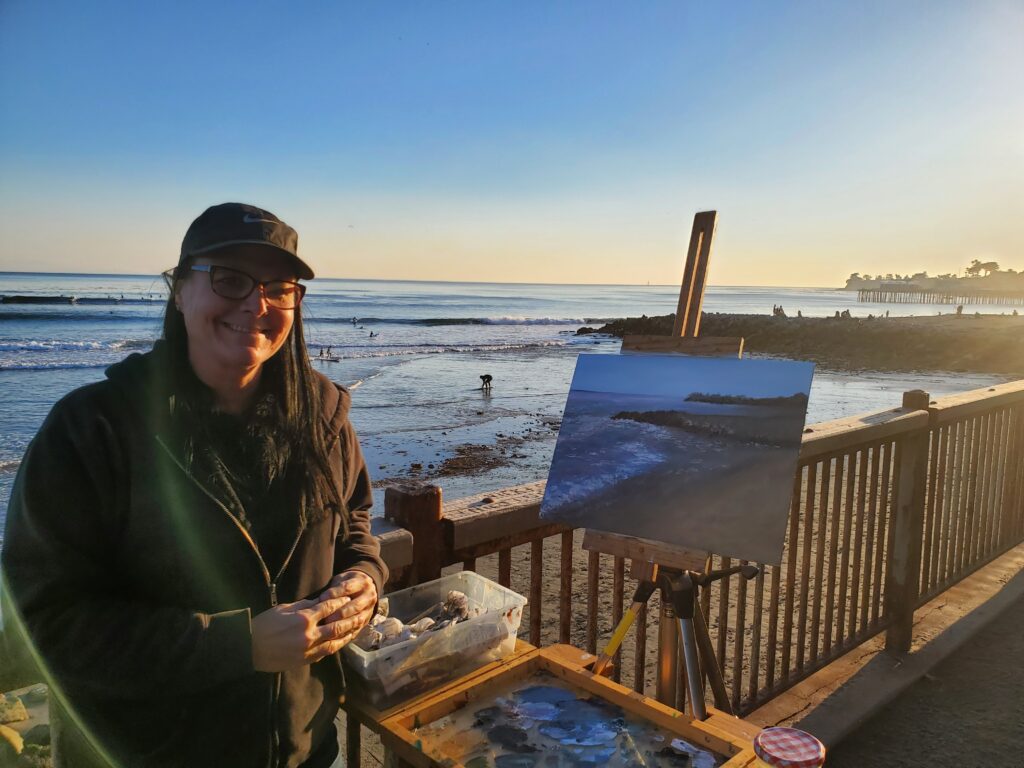 Painting at the beach
